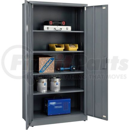 Global Industrial 361872GY Global Industrial&#153; EZ Assemble Storage Cabinet, 36"Wx18"Dx72"H, Gray, Unassembled