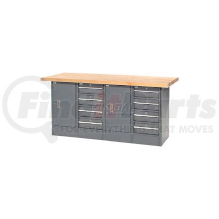 Global Industrial 239160 Global Industrial&#153; 72"W x 30"D Maple Top 8 Drawer/2 Cabinet Workbench