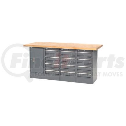 Global Industrial 239161 Global Industrial&#153; 72"W x 30"D Maple Top 12 Drawer/1 Cabinet Workbench