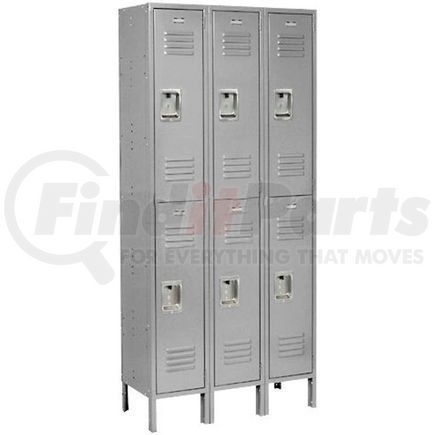 Global Industrial 968265GY Global Industrial&#153; Infinity&#174; Double Tier 6 Door Locker, 12"Wx12"Dx36"H, Gray, Assembled