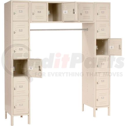 Global Industrial 238235TN Global Industrial™ Paramount® 16 Person Locker, 12"Wx18"Dx12"H, Tan, Assembled