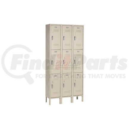 Global Industrial 238234TN Global Industrial™ Paramount® Triple Tier 9 Door Locker, 12"Wx15"Dx24"H, Tan, Assembled