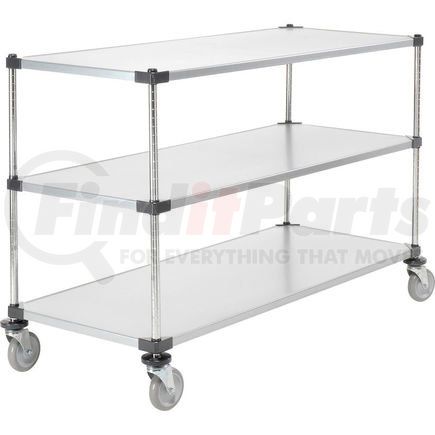 Global Industrial 188893 Nexel&#174; Adjustable Solid Galvanized Shelf Cart 60x24 3 Shelves 800 Lb. Cap
