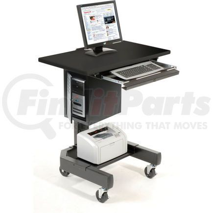 Global Industrial 309235BK Global Industrial&#8482; Mobile Computer Cart, 27"W x 24-1/2"D x 41"H, Black