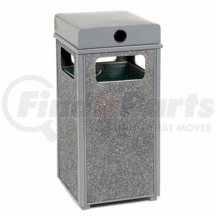 Global Industrial 239576GY Global Industrial&#153; Stone Panel Trash Weather Urn, Gray 12 Gallon, 13-1/2" Square X 35"H