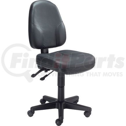 Global Industrial 808654 Interion&#174; Task Chair With Mid Back & Adjustable Arms, Leather, Black