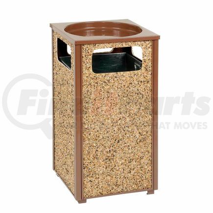 Global Industrial 239577BN Global Industrial&#153; Stone Panel Trash Sand Urn, Brown 12 Gallon, 13-1/2" Square X 32"H