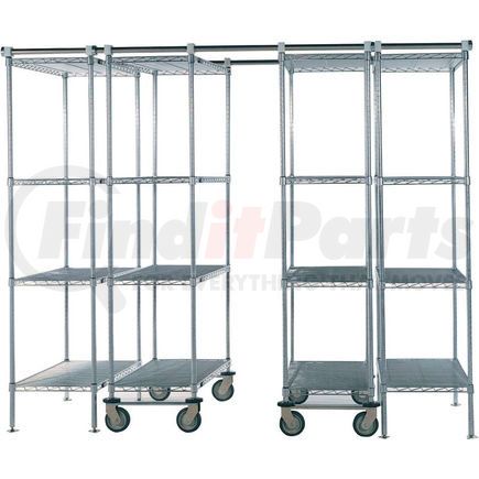 Global Industrial 795982 Space-Trac 6 Unit Storage Shelving Chrome 36"W x 18"D x 86"H - 12 ft.