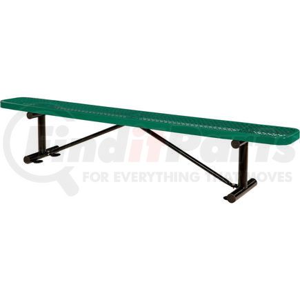 GLOBAL INDUSTRIAL 277157GN Global Industrial&#8482; 8 ft. Outdoor Steel Flat Bench - Expanded Metal - Green