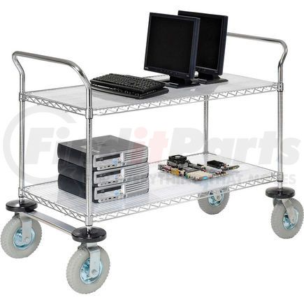 Global Industrial 188782 Nexel&#174; Chrome Wire Shelf Instrument Cart 48x24 2 Shelves 1200 Lb. Capacity