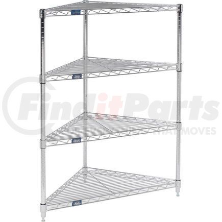 Global Industrial 796553 Nexel® Chrome Corner Wire Shelving 24"W x 18"D x 42"H
