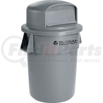 Global Industrial 240464GYD Global Industrial¿ Plastic Trash Can with Dome Lid - 55 Gallon Gray