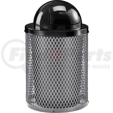 Global Industrial 261948GY Global Industrial&#153; Outdoor Steel Diamond Trash Can With Dome Lid, 36 Gallon, Gray