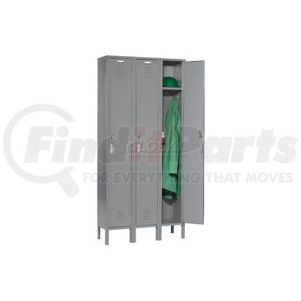 GLOBAL INDUSTRIAL 652139GY Global Industrial&#153; Capital&#174; Single Tier 3 Door Locker, 12"Wx15"Dx72"H, Gray, Assembled