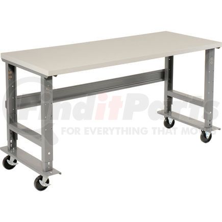 Global Industrial 250225A Global Industrial&#153; 60x30 Mobile Adjustable Height C-Channel Leg Workbench - ESD Safety Edge