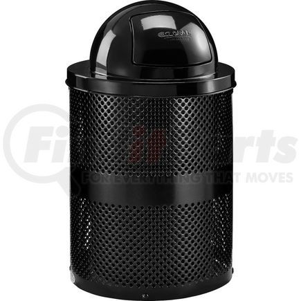 Global Industrial 261949BK Global Industrial&#153; Outdoor Perforated Steel Trash Can With Dome Lid, 36 Gallon, Black