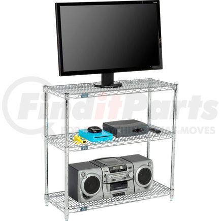 Global Industrial 798797 Nexel® 36"W x 14"D x 34"H (3) Shelf Media Stand - Chrome