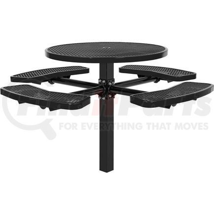 Global Industrial 695292BK Global Industrial™ 46" Round In-Ground Mount Outdoor Steel Picnic Table, Expanded Metal, Black