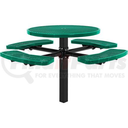 Global Industrial 695292GN Global Industrial&#153; 46" Round In-Ground Mount Outdoor Steel Picnic Table, Expanded Metal, Green