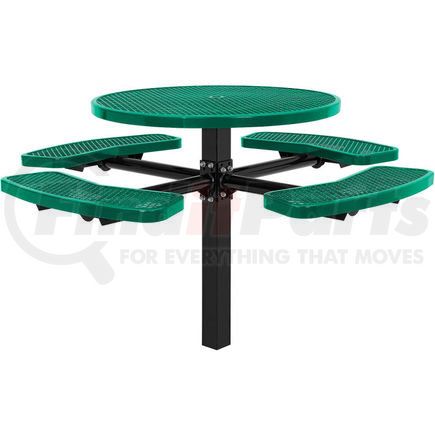 GLOBAL INDUSTRIAL 695292GN Global Industrial&#153; 46" Round In-Ground Mount Outdoor Steel Picnic Table, Expanded Metal, Green