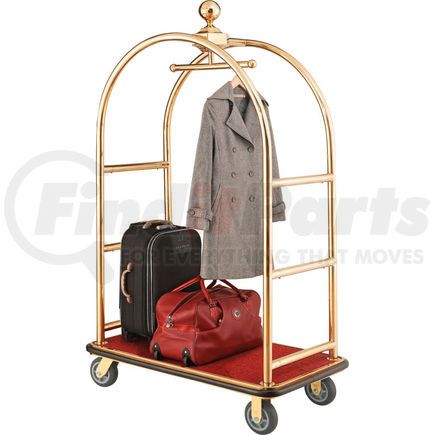 Global Industrial 985118GD Global Industrial&#153; Bellman Cart With Curved Uprights, 6" Casters, Gold Stainless Steel