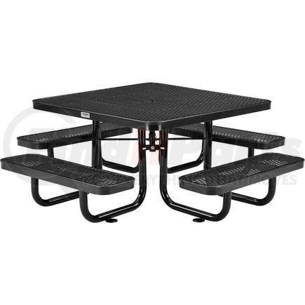 Global Industrial 277151KBK Global Industrial&#153; 46" Child's Square Outdoor Steel Picnic Table, Expanded Metal, Black