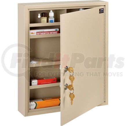 Global Industrial 436945 Global Industrial&#153; Medical Security Cabinet w/Double Key Locks, 14"Wx3-1/8"Dx17-1/8"H, Beige