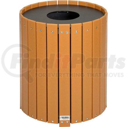 Global Industrial 641323CD Global Industrial&#153; Recycled Plastic Round Trash Can With Liner, 32 Gallon, Cedar