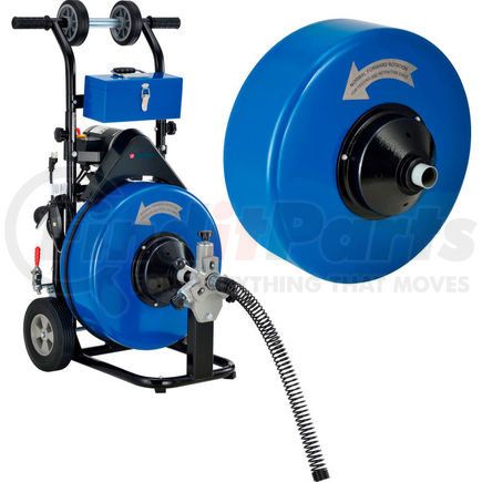 Global Industrial 502065 Global Industrial&#153; Drain Cleaner For 4-9" Pipe W/ 5/8" & 3/4" x 100' Cables & Drums