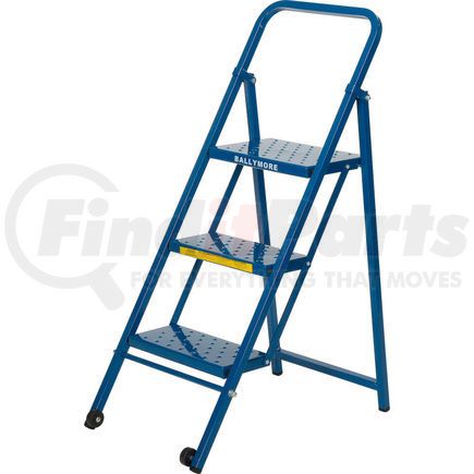 Ballymore TL318 3 Step Thin Line Folding Step Ladder, 300 lb. Capacity, Blue - TL318