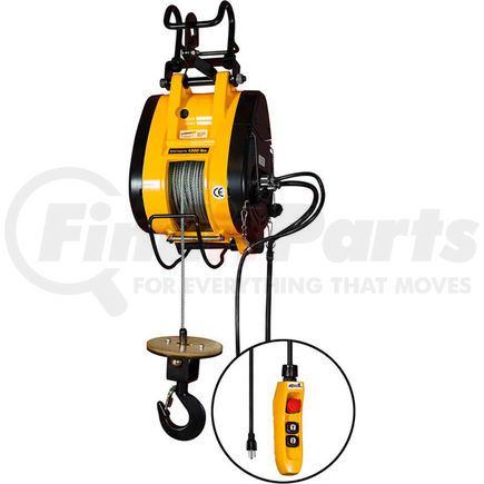 Oz Lifting Products OBH1000 OZ Lifting 1/2 Ton, Electric Wire Rope Hoist, 90' Lift, 37 FPM, 115V