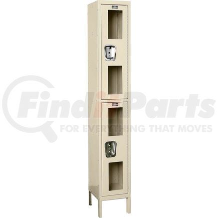 Global Industrial B2318175 Global Industrial&#153; Double Tier 2 Door Clear View Locker, 12"Wx12"Dx36"H, Tan, Assembled