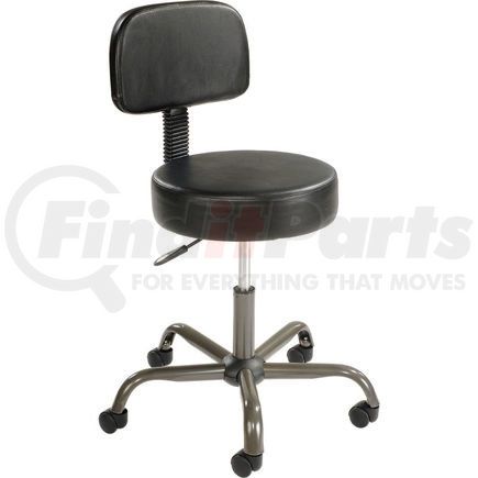 Global Industrial 240160ABK Interion&#174; Antimicrobial Vinyl Medical Stool with Backrest, Black