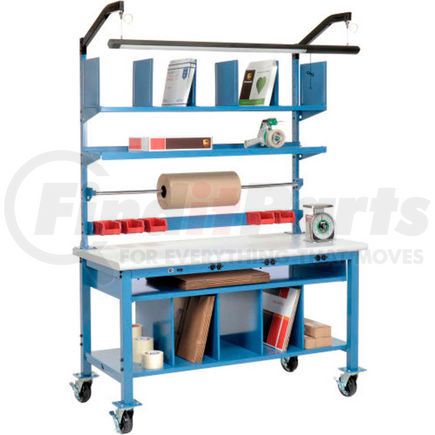 Global Industrial 244182AB Global Industrial™ Complete Mobile Electric Packing Workbench Plastic Safety Edge - 72 x 30
