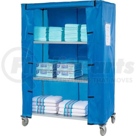 Global Industrial 436932 Nexel&#174; Galvanized Steel Linen Cart with Nylon Cover, 4 Shelves, 48"L x 24"W x 69"H