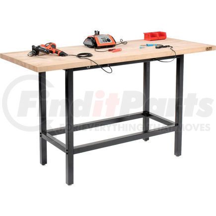 Global Industrial 318948 Global Industrial&#153; 72 x 30 Standing Height Workbench - Maple Butcher Block Square Edge - Black