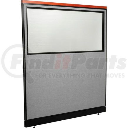 Global Industrial 694701WNGY Interion&#174; Deluxe Office Partition Panel w/Partial Window & Raceway 60-1/4"W x 65-1/2"H Gray