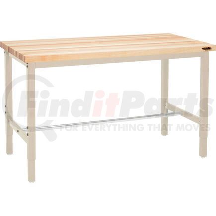 Global Industrial 606982-TN Global Industrial™ 48"W x 30"D Production Workbench - Maple Butcher Block Square Edge - Tan