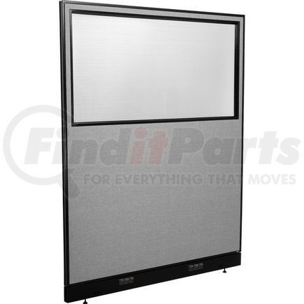 Global Industrial 694713WEGY Interion&#174; Electric Office Partition Panel with Partial Window, 60-1/4"W x 76"H, Gray