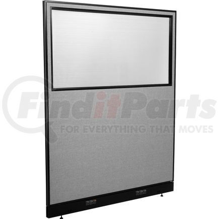 GLOBAL INDUSTRIAL 694713WEGY Interion&#174; Electric Office Partition Panel with Partial Window, 60-1/4"W x 76"H, Gray