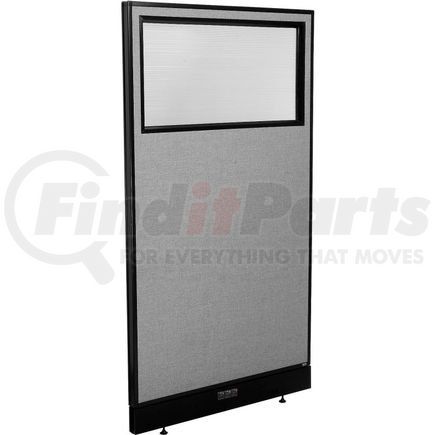 Global Industrial 694707WEGY Interion&#174; Electric Office Partition Panel with Partial Window, 36-1/4"W x 64"H, Gray