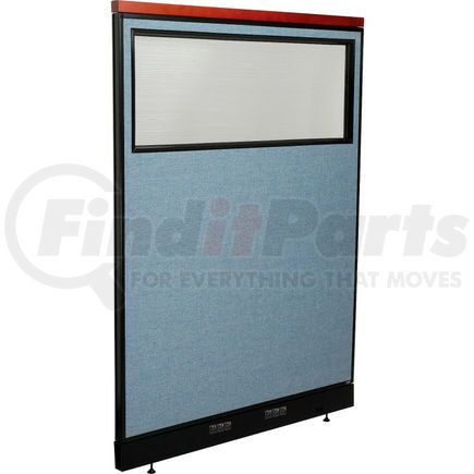 GLOBAL INDUSTRIAL 694716WEBL Interion&#174; Deluxe Electric Office Partition Panel with Partial Window, 48-1/4"W x 65-1/2"H, Blue