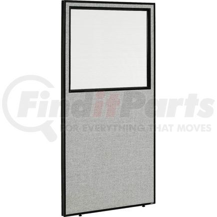 Global Industrial 694663WGY Interion&#174; Office Partition Panel with Partial Window, 36-1/4"W x 72"H, Gray