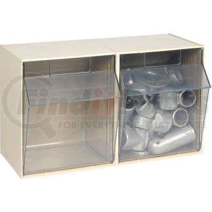 Quantum Storage Systems QTB302IV Quantum Tip Out Storage Bin QTB302 - 2 Compartments Ivory