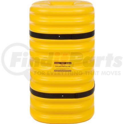 Justrite 1709 Eagle Column Protector, 9" Round Opening, 42" High, Yellow with Black Straps, 1709
