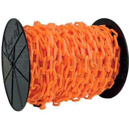 Global Industrial 50112 Mr. Chain Plastic Chain Barrier On A Reel, 2"x125'L, Safety Orange