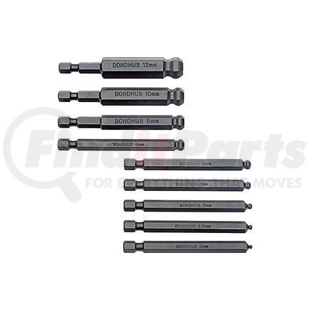 Bondhus Corp. 10899 Bondhus 10899 Set 9 Balldriver Power Bits 2-12mm