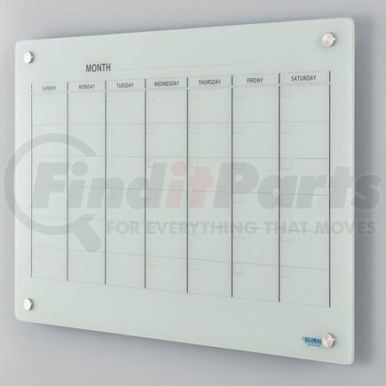 Global Industrial 695510 Global Industrial&#153; Wall-Mounted Magnetic Glass Calendar Whiteboard, 36"W x 24"H