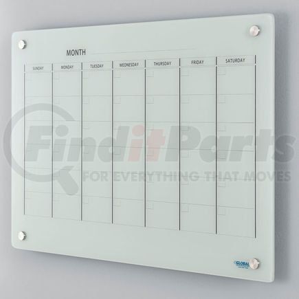GLOBAL INDUSTRIAL 695510 -  wall-mounted magnetic glass calendar whiteboard, 36"w x 24"h