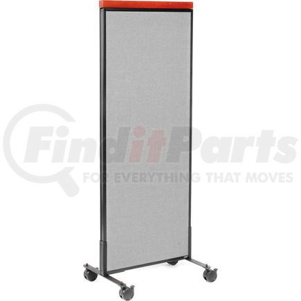GLOBAL INDUSTRIAL 694965MGY Interion&#174; Mobile Deluxe Office Partition Panel, 24-1/4"W x 64-1/2"H, Gray
